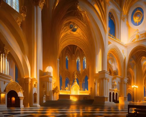 Toile murale cathédrale Meechi 50x70 cm affiche photo deco salon sans cadre