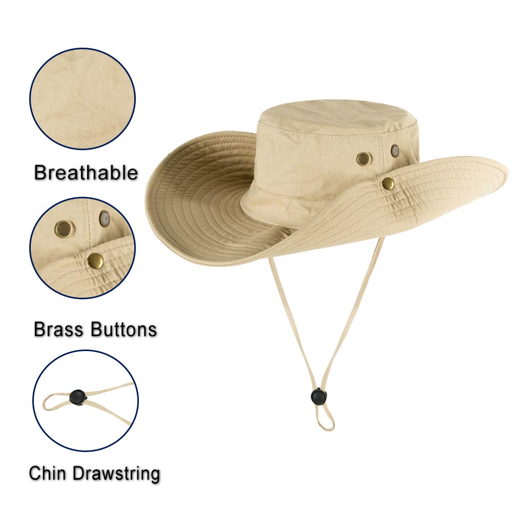 Cappello impermeabile all'aperto Boonie cappello largo traspirante caccia pesca Safari Sun Hat