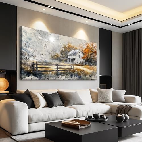 KELIYUAN Canvas Wall Art For Living Room Bedroom Wall Decor Home Office Dining Room Abstract Ink Landscape Painting Painting Room Hallway Prints Retro style Artwork Picture Wall Decoration 20x40 In