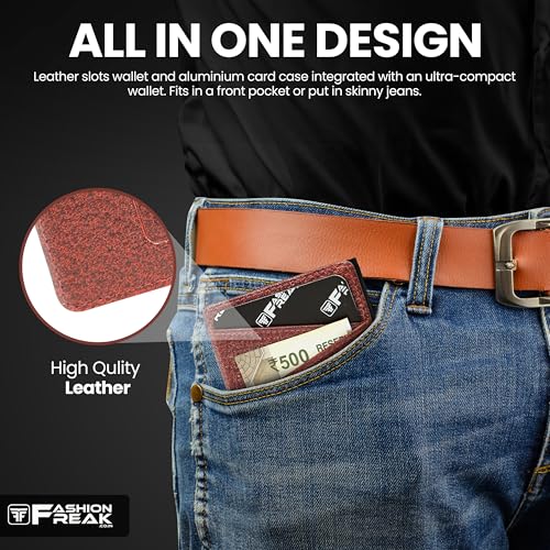 Image of FASHION FREAK Smart Wallet for Men - Slim Pop-Up Card Holder with Quick Access - Original Leather Card Wallet for Men