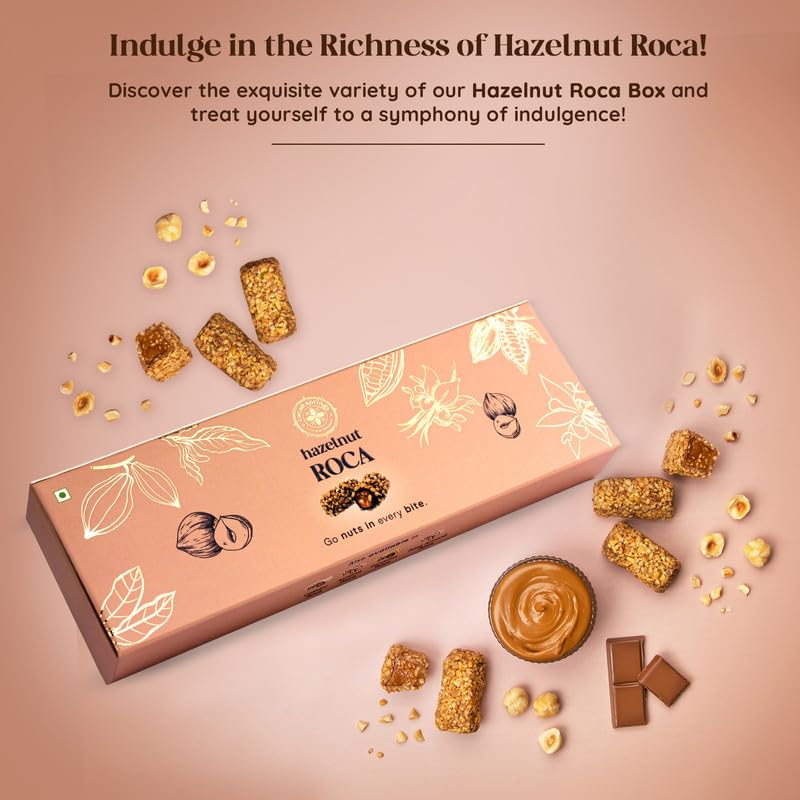 Image of Cacao Springs Premium Hazelnut Roca Chocolates for Healthier Snacking, Premium Choco & Nut Delicacy Treats, Premium Gift Hamper for Christmas Gifts, 5 Pieces in Each Box, 2 Boxes, 120gm