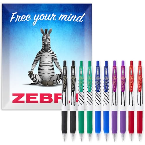 Bolígrafos Zebra Pen Sarasa Clip Gel Retráctiles 0.7mm x10 miniatura 1