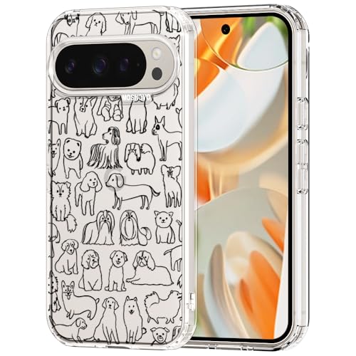 Coque transparente Google Pixel 9 Pro XL motif chien idéal pour le quotidien