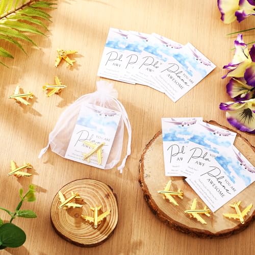 Tondiamo Flight Attendant Gifts Bulk Travel Party Favors Airplane Pins Cards Flight Attendant Accessories Travel Decorations4