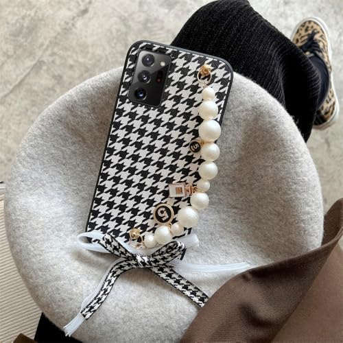 Coque Samsung S24 Plus cuir avec chaîne de perles pour éviter les chutes de téléphone