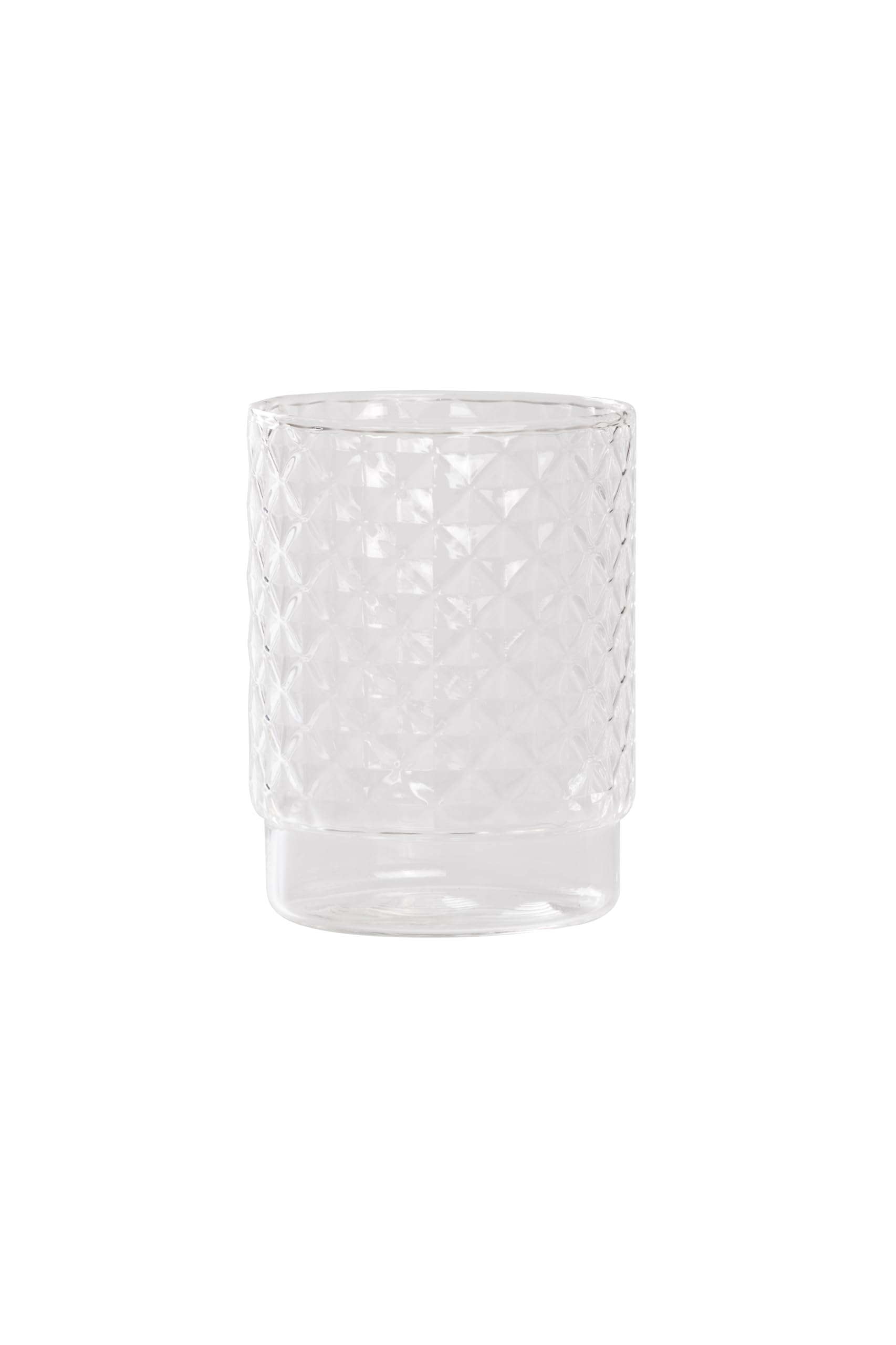 Zafferano Isolano - Juego de 4 vasos con una botella (aprox. 1 L), 450 ml, apilables, aptos para lavavajillas, transparente