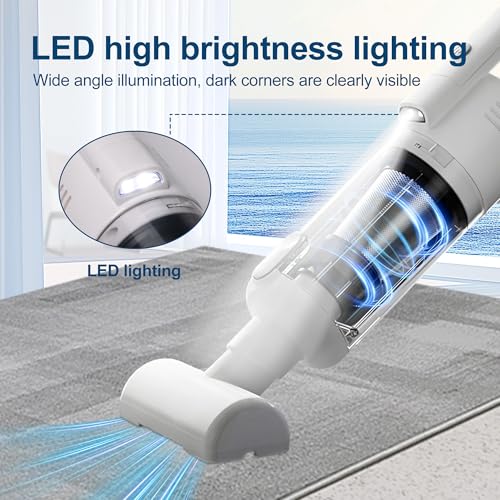 Image of Handheld Vacuum Cordless Rechargeable - Mini Vac for Pet Hair | Car Vacuum Cleaner High Power Portable Vacuum with 12000 Pa | Car Detailing Vacume with LED Light for Home Office Cleaning