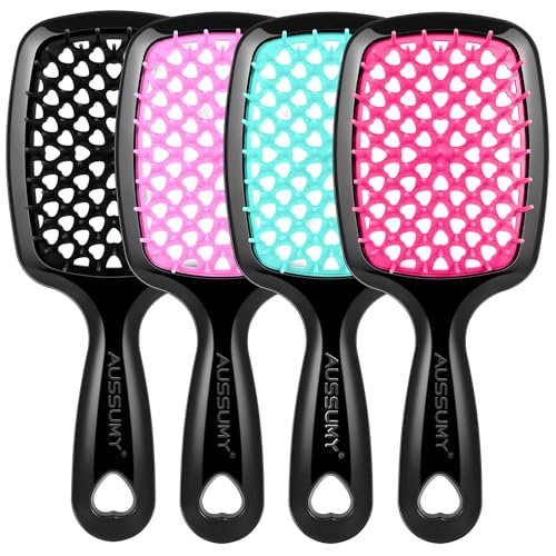 Aussumy 4-Pack Vented Detangling Hair Brush