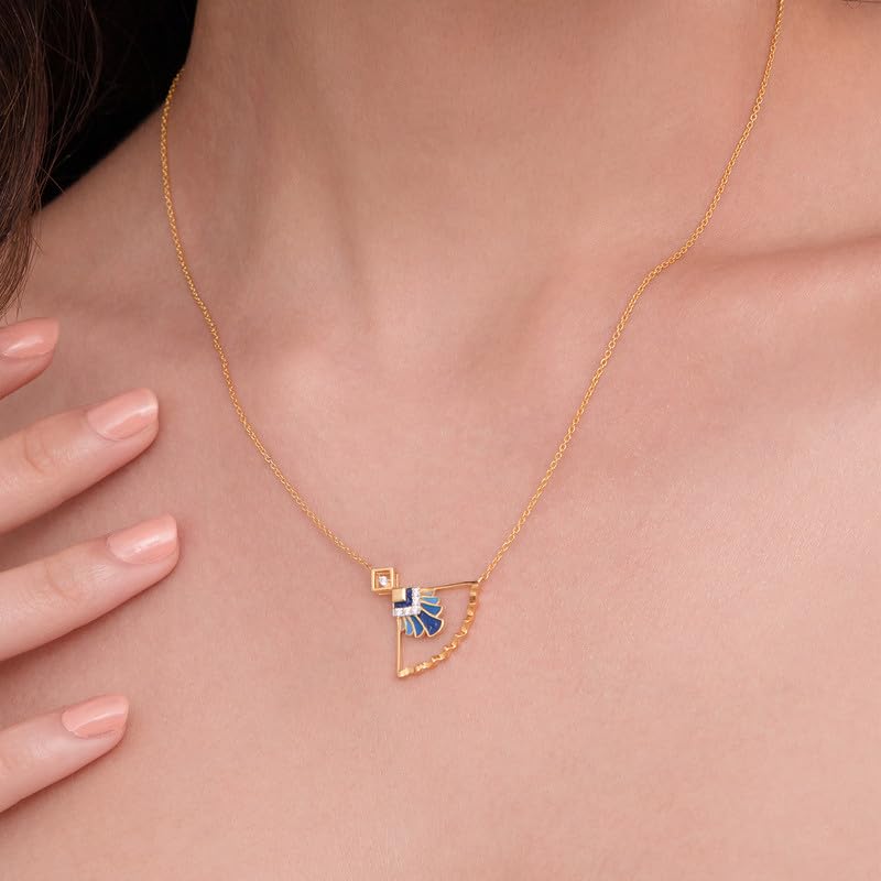 Image of Kisna 14 KT Florawave Yellow Gold Diamond Necklace For Women