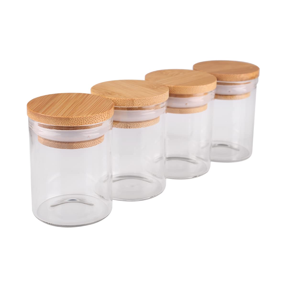 Amazon｜6個60ml-47x60mm竹の蓋が付いた空のガラス瓶、キャンディー