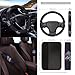 Wanyint Sea Turtle 15 PCS Car Seat Cover Set, with Steering Wheel Cover Seat Belt Covers Trash Bag Air Vent Phone Holder Rear View Mirror Cover Car Cup Coasters Key Chain Auto Interior Accessories