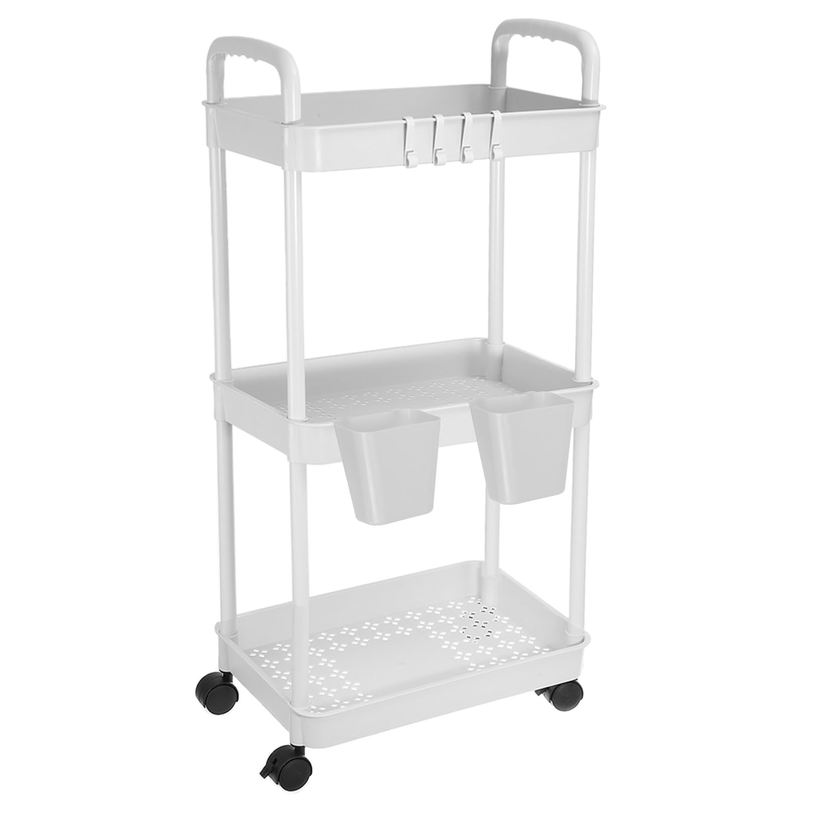 Chariot utilitaire anti-désordre à 3 niveaux avec paniers de rangement