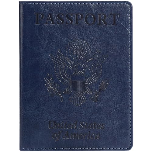 Image of TIGARI Passport Holder for Travel Women Men, Valentines Day Gifts PU Leather Wallet Cover Case Sleeve, Waterproof Protected Document Organizer, Vacation Plane Cruise Travel Essentials