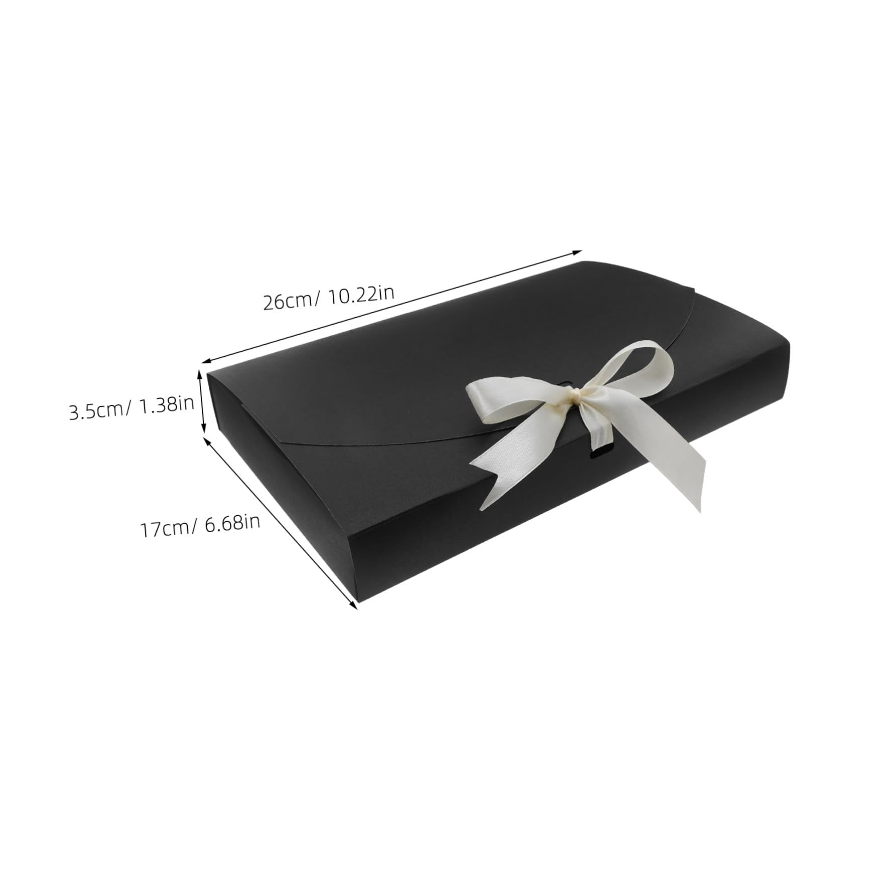 HEALSOPTHY 20 Stück Geschenkverpackung Geschenkbox Schwarz mit Schleife Papierverpackung für Schals Unterwäsche Hemden Handtücher Wiederverwendbare Verpackung für Geburtstag Hochzeit Party