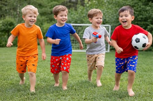 Image of T2F Boys Cotton Shorts Pack of 5 | Printed Knee Length Shorts | Soft Comfortable Everyday Wear for Kids