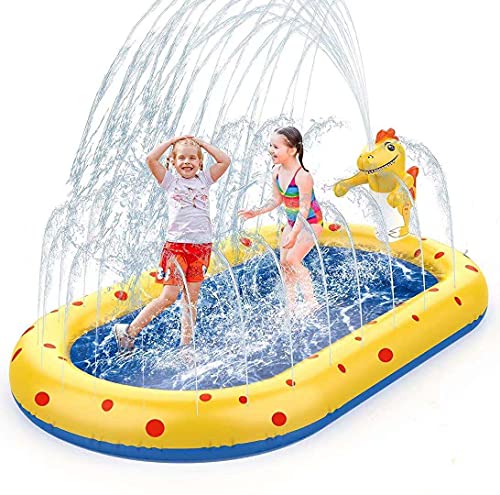 Tappetino Gioco d'Acqua per Bambini piscina gonfiabile,170cm Splash Play Mat Gioco di Spruzzi d'Acqua Tappetino Gonfiabile,giochi da giardino