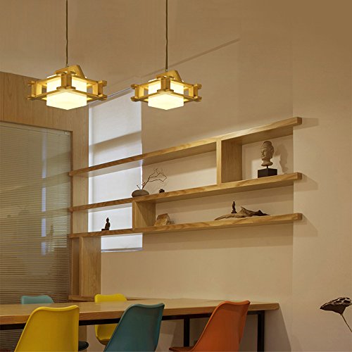 Plafond suspension lampe créative en bois pour restaurant et maison