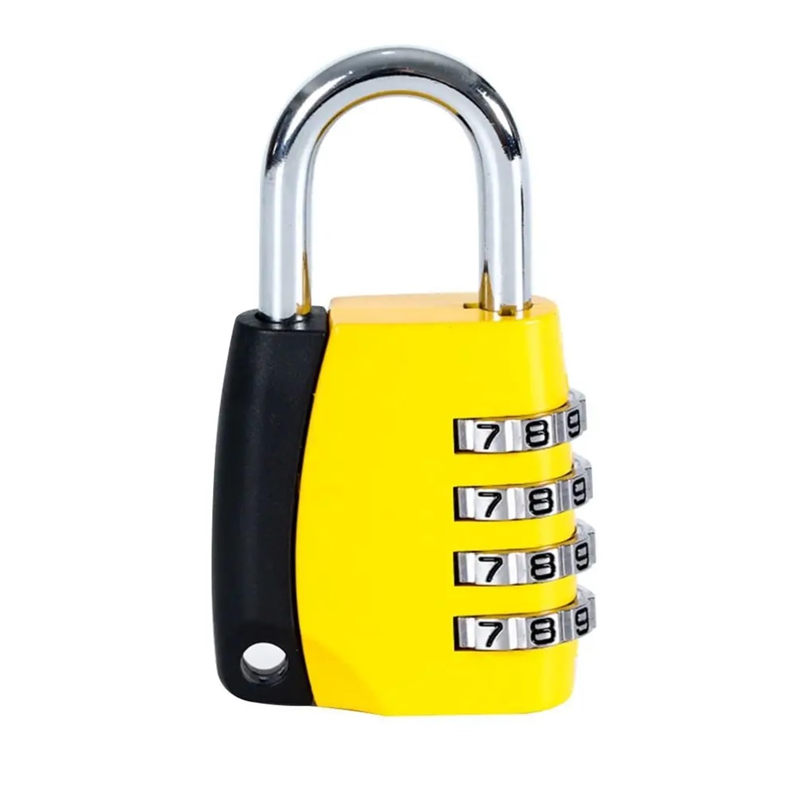 Lock Luggage 4 Dial Digit Backpack Zipper Lock Dormitory Cabinet Lock Luggage Padlock Password Lock(Yellow)