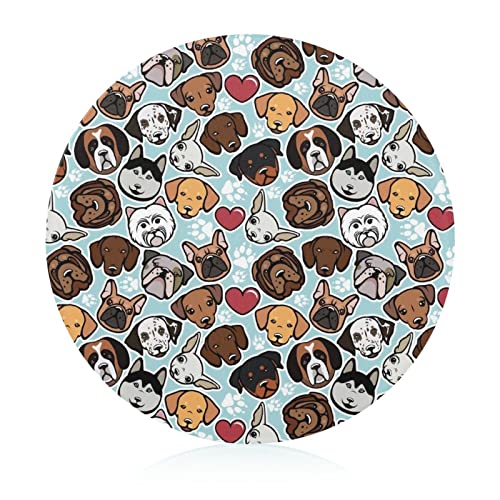 Planches de cuisine en verre trempé 20 cm antidérapantes chien