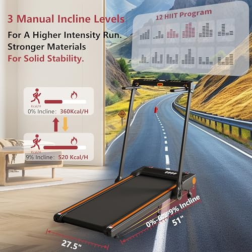 Image of Treadmill with Incline, 3 in 1 Under Desk Treadmill Walking Pad with Removable Desk Workstation 3.5HP Foldable Compact Walking Treadmills for Home Small Office with Wristband Remote Control