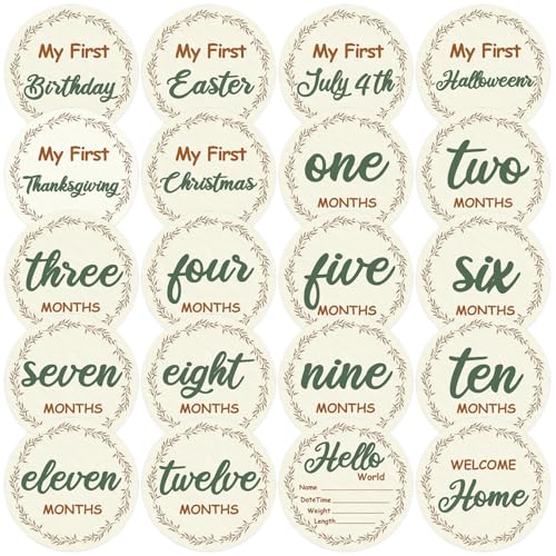10 Pack Baby Monthly Milestone Cards Sign Double Sided Monthly Milestone Signs for Newborn Photography Prop Hello World Birth Announcement & Growth Keepsake Gift