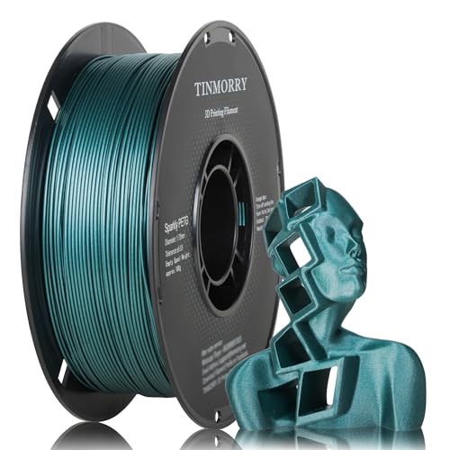 Image of TINMORRY Sparkly PETG Filament 1.75, Rapid PETG 3D Printer Filament, Compatible with Bambu FDM 3D Printer, 1 KG 1 Spool, Sparkly Green