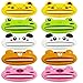 YuCool - Dispensador de exprimidor de tubo de pasta de dientes, 10 unidades de dibujos animados de plástico para pasta de dientes para baño, panda, cerdo, rana, oso y gato
