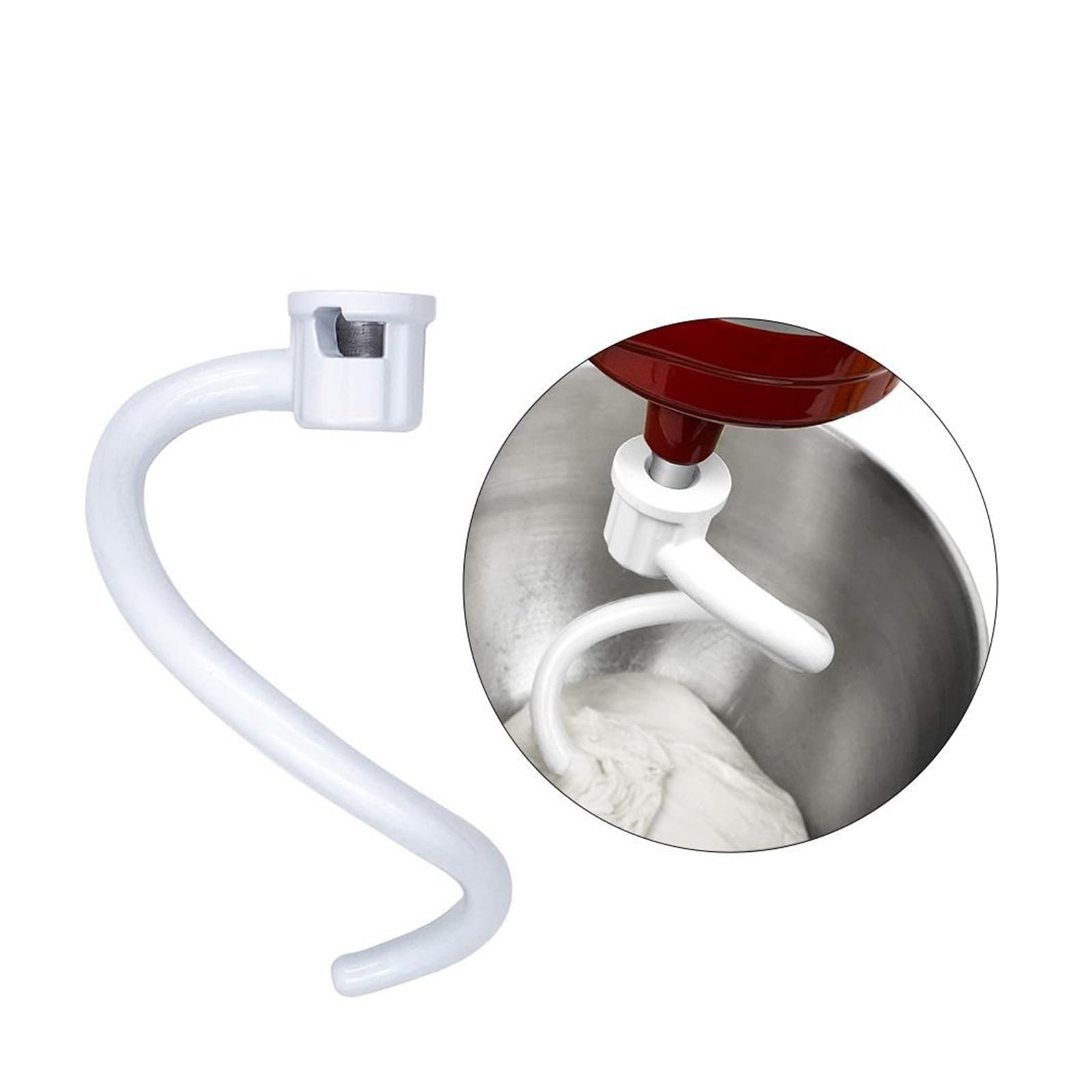 Gancho for Masa Mezcladora, Compatible Con KitchenHelper, Batidora Vertical KV25G0X.5.5-6QT Con Capa Recubierta En Espiral Agitadora