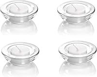 DDRAUY 4-Pack Clear Glass Tealight Candle Holders, 3" Round Chunky Holders for Weddings, Home Decor & Crafts