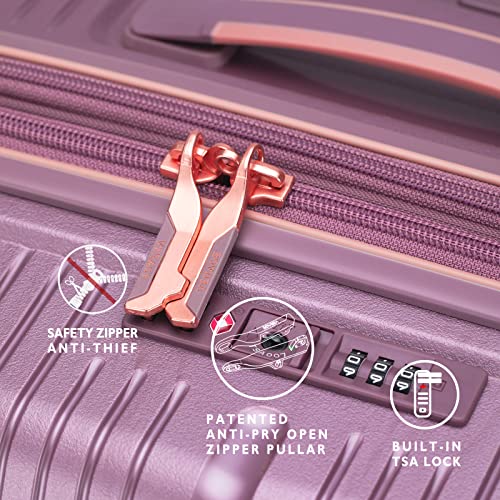 Verage 3 piece Luggage Sets,Expandable Hardside Suitcase with Spinner Wheels Luggage for Travel,TSA Approved (20/24/28-Inch,Purple) - Image 6
