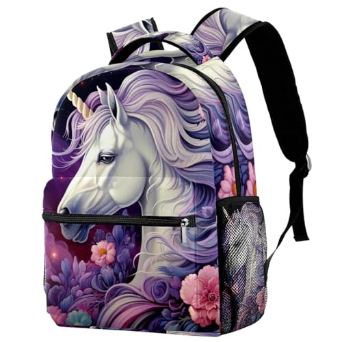 Sac à dos voyage licorne violet parfait pour l'école et les vacances