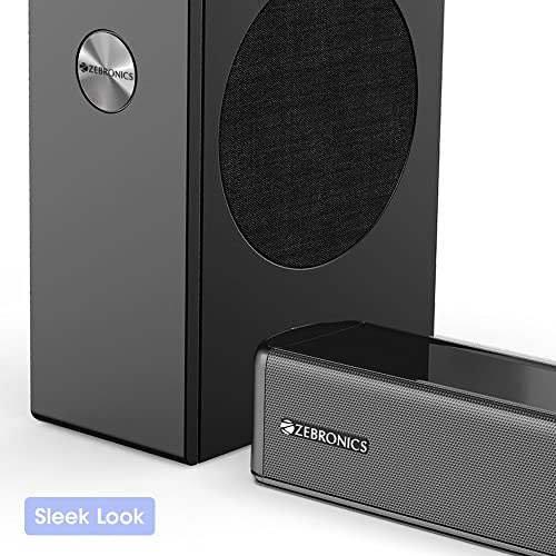 Image of ZEBRONICS Juke BAR 4050 Compact soundbar with 10.16cm (4 inch) subwoofer, 75W RMS, HDMI ARC, Optical, Bluetooth v5.0, Remote Control, LED Indicator and Wall mountable