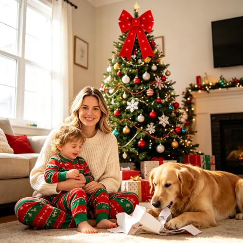 Lazo de Navidad iluminado a pilas que decora paredes sin usar cables 2