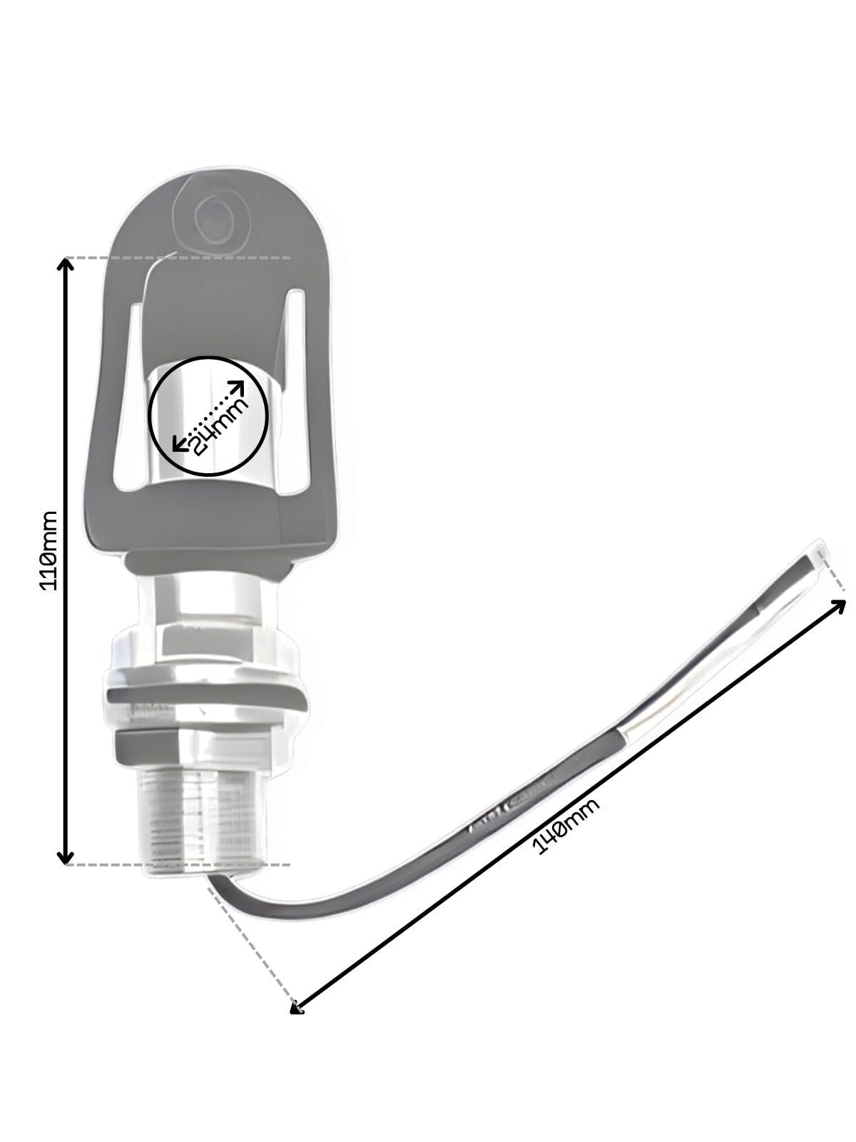 Matel Service Lampa LED dookoła z uchwytem na rurę nakładaną – 4 wzory błyskowe z elastyczną nóżką, lampka ostrzegawcza do wszystkich typów pojazdów, napięcie 12 V, 24 V, kolor światła: pomarańczowy