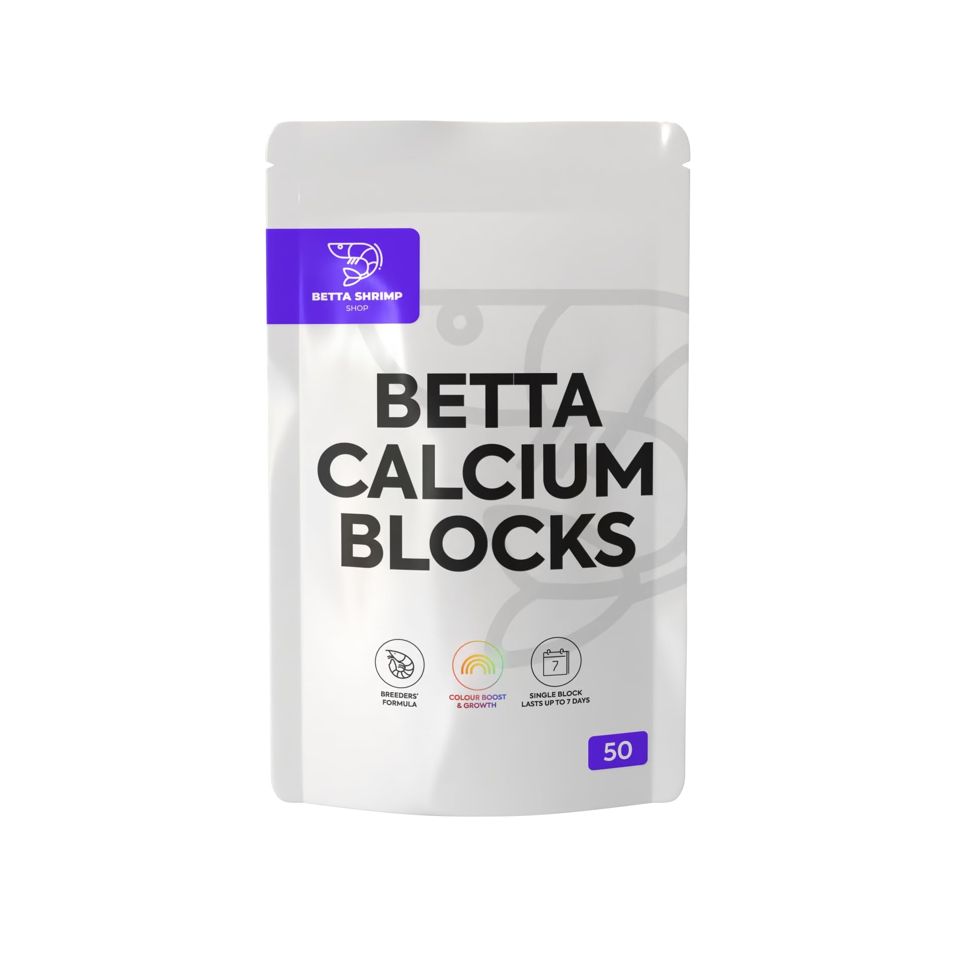 BSSโข Betta Calcium Blocks, Breed Food for Shrimp & Snail, COLOUR & GROWTH Boost (Pack of 50)