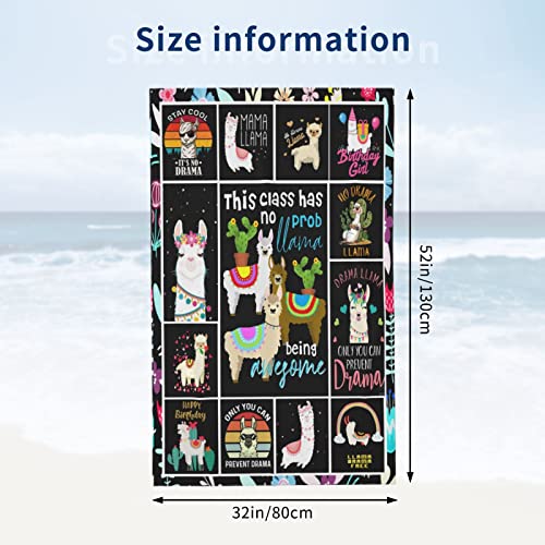 Fxxwjp Llama Beach Towel Microfiber Sand Free Beach Towels Oversized Quick Dry Bath Towels Pool Swim Towels Travel Beach Blanket For Kids Adults Beach Vacation Essentials 32X 52 In #TOP3