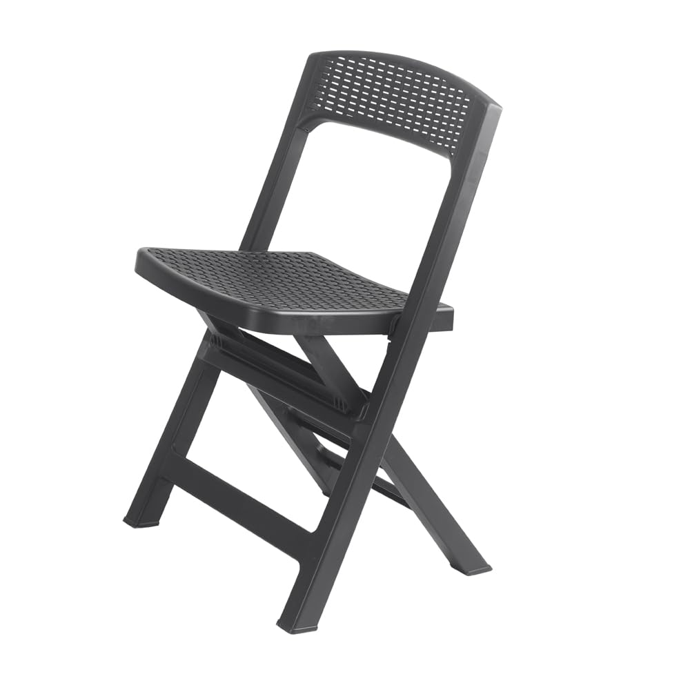 Chaise pliante d'extérieur en polypropylène pour jardin, camping, balcon, peu encombrant, légère, résistante NUVIRA (anthracite)