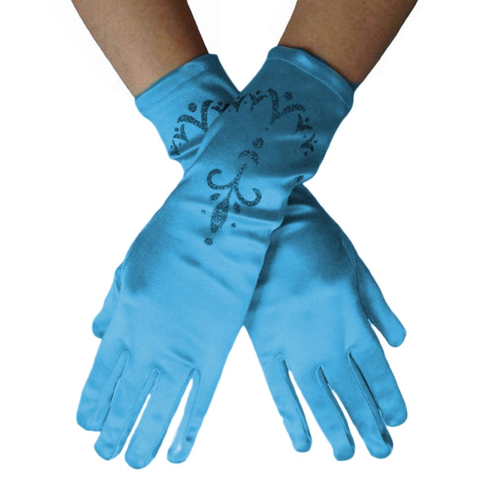 elsa handschuhe Wination Princess Gloves, Beautiful and Elegant Satin Princess Gloves for Fancy Dress Party Show Photography Props Suitable for Kids Age 4-12 (with Embroidery) Fashion Farbe:Grau (reflektierend) Design Your Custom Boxing This is an officially Cap Halterung