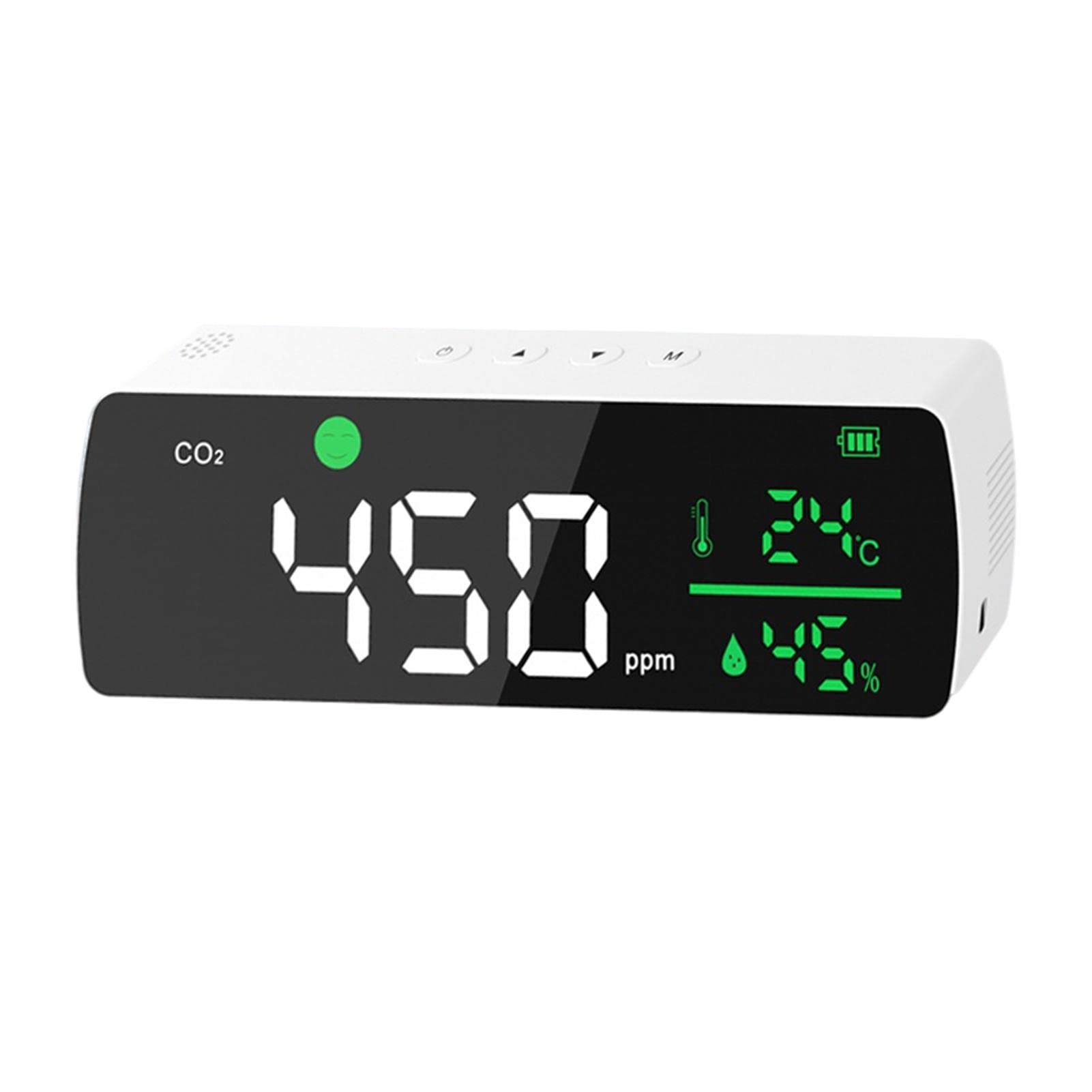 Yiida CO2 Escritorio - Detector dióxido Carbono Montaje en Pared - Medidor CO2 con Sensor NDIR, Calidad del Aire para monitorear el Nivel ppm Humedad