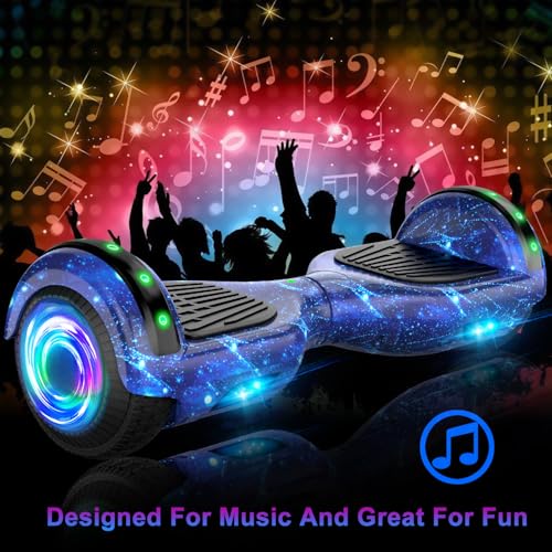 SISIGAD Hoverboard, Electric Scooters with Bluetooth & 6.5" Flash Wheels & LED Headlights Fender Lights, All Terrain for Kids - Image 4