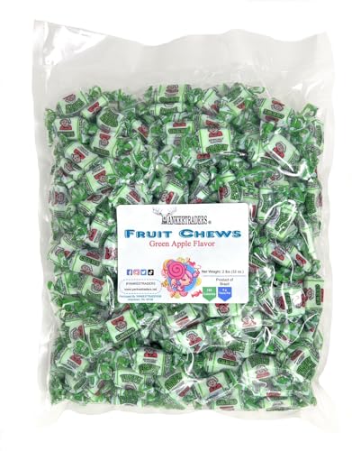 Green Apple Flavored Fruit Chews, 2 Pounds Bulk - image 1