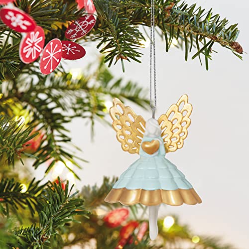Hallmark Keepsake 1.5" Miniature Christmas Ornament 2022, Little Angel With Heart, Porcelain #TOP4