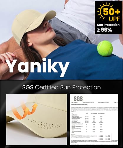Image of YANIKY Running Hat for Men & Women, UPF 50+ Quick Dry Baseball Cap, Lightweight Breathable Sports Hat for Golf and Tennis