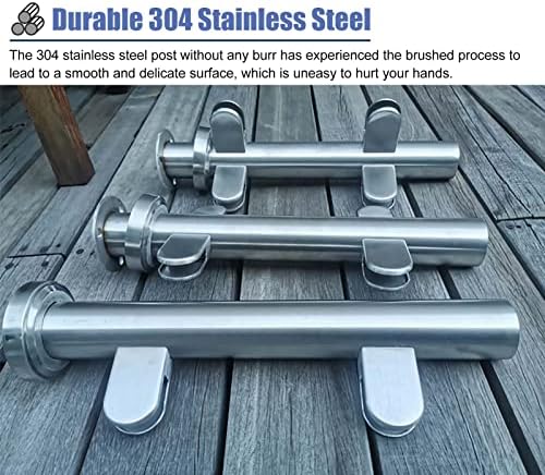 Attic Stair Balustrade Posts, Round Glass Banister Railing System with Spigot Clamps, Indoor Outdoor Handrail Kit for Decks & Patios, Modern Safety Fence Solution