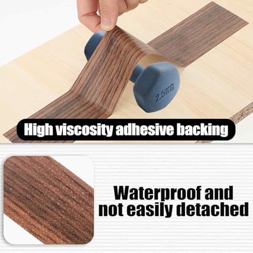 Lusofie 582765_1-HOLZMASERUNGS-REPARATURBAND Walnut Color Wood Grain Repair Tape Self Adhesive Wood Grain Tape 1.9Inch×32Ft Durable Realistic Multi-Use Patch thumb #5