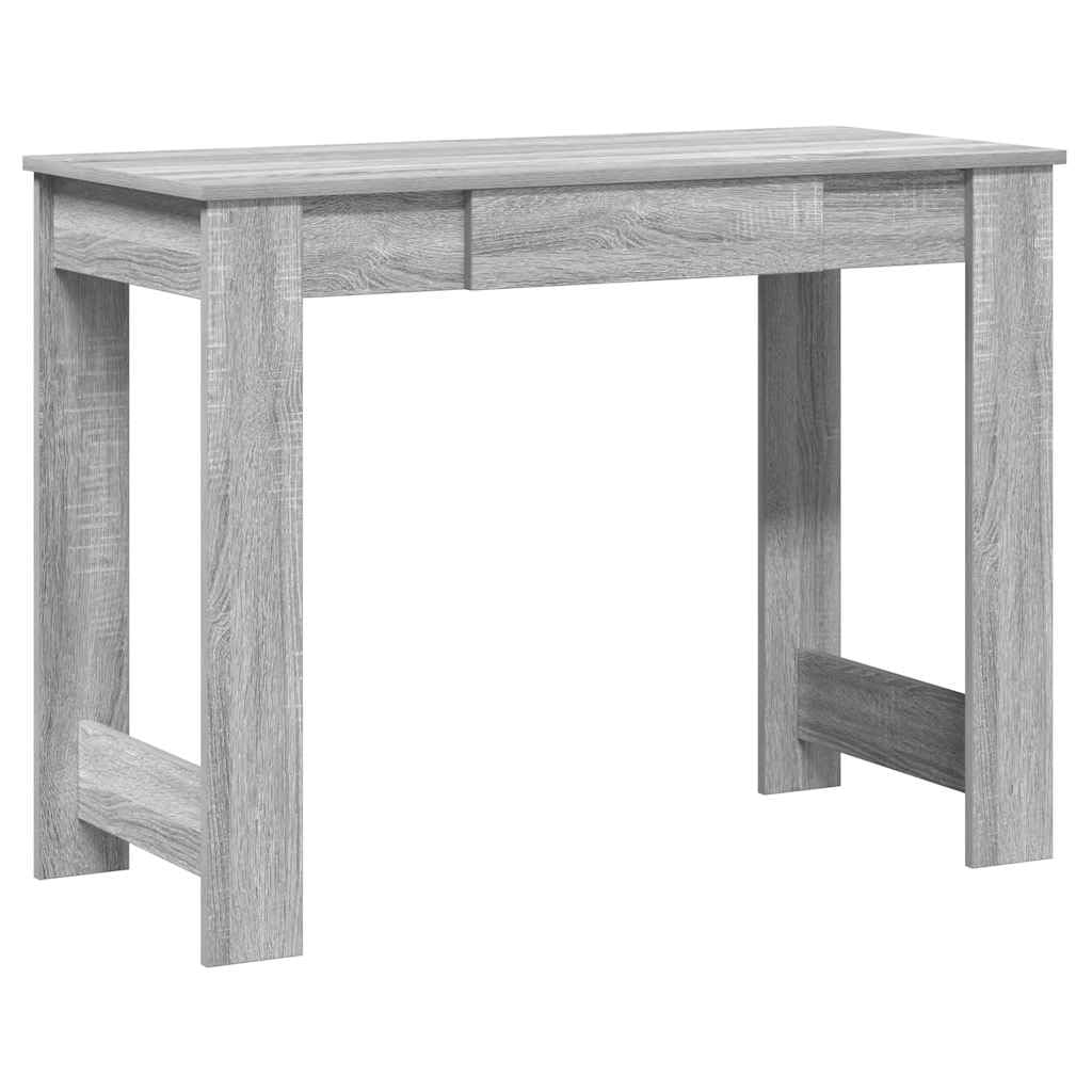 Escritorio gris Sonoma 100 x 45 x 75 cm, de madera, mesa de oficina con gran superficie de trabajo y amplio espacio para carpetas y dispositivos de PC, versátil en el estudio,