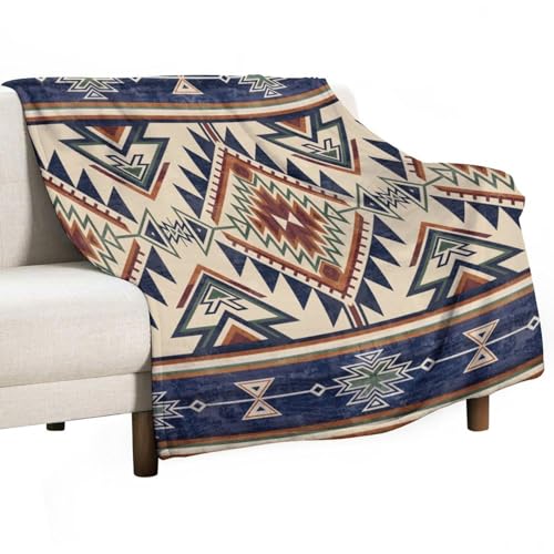 Muzrunq Couverture amérindienne, Couverture de Lance-Ouest Vintage en Polyester 28x39 Pouces,...
