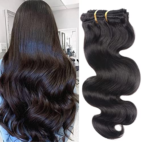 Sexycat Body Wave Hair Extensions Clip in 16 Inch 8Pcs 100g Clip in Hair Extensions Real Human Hair - Image 2