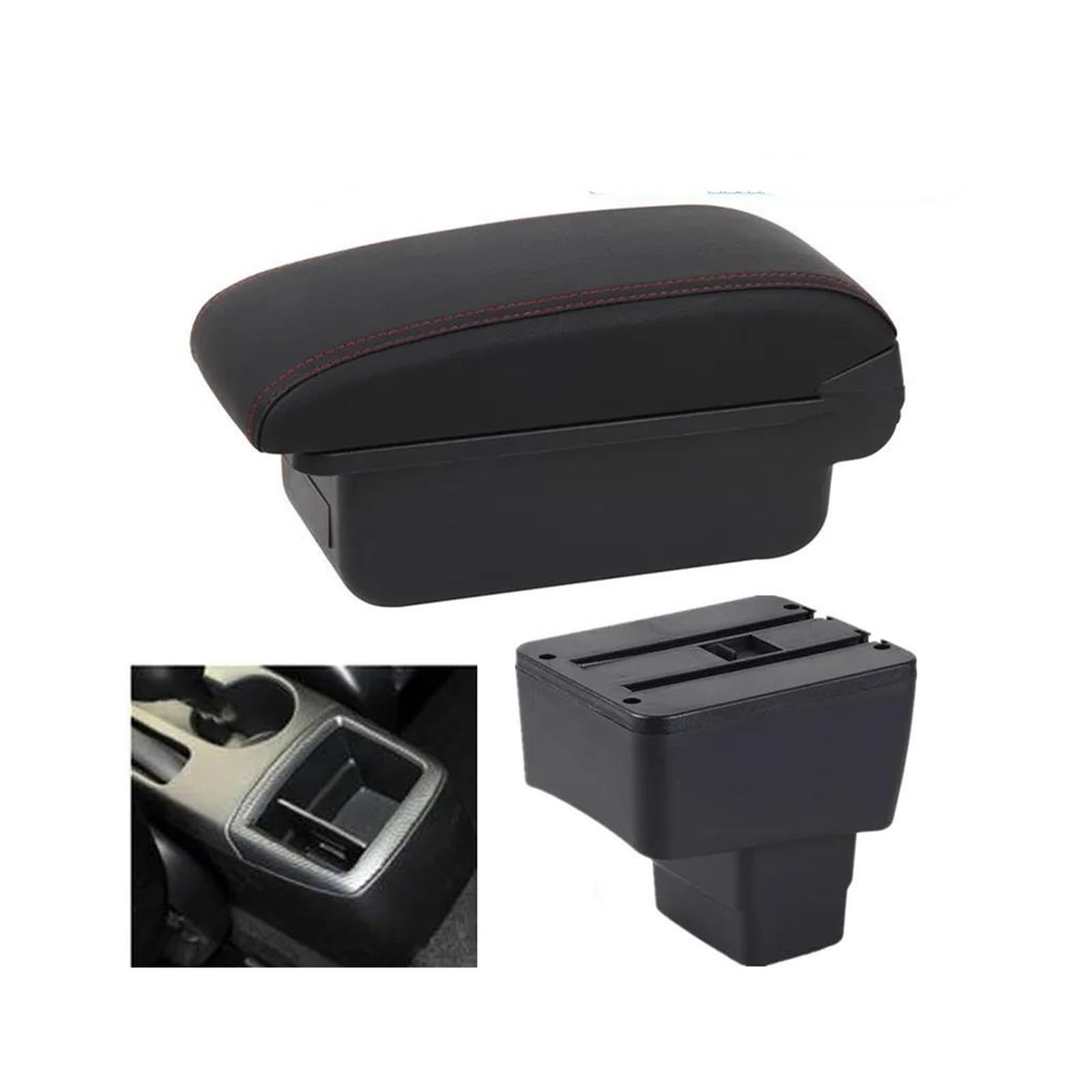 Car Armrest Box For MAZDA For CX-3 For Mazda 2 For Skyactiv For Version Cx3 2015 14-20 Storage Box Parts Car Accessories(A1 red line No USB)