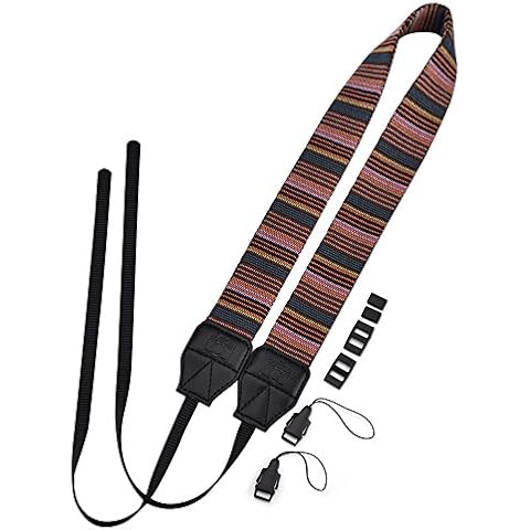 EBTOOLS Universeller Kameragurt, 1cm Breiter Bunter Polyester Stoff Schulter Halskamera Gurt Bügel Cover